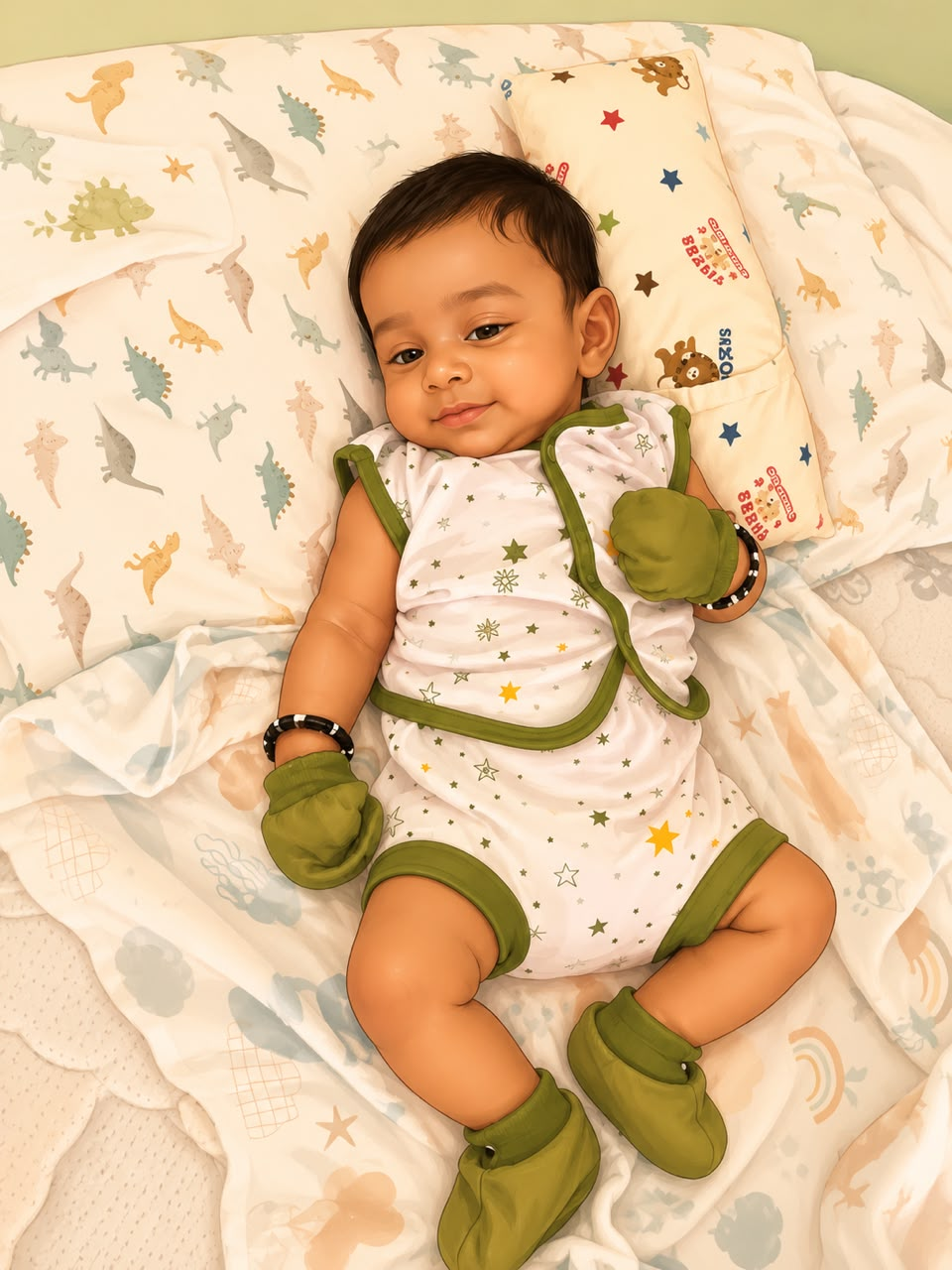 Baby settled and cared for in our infant care room
